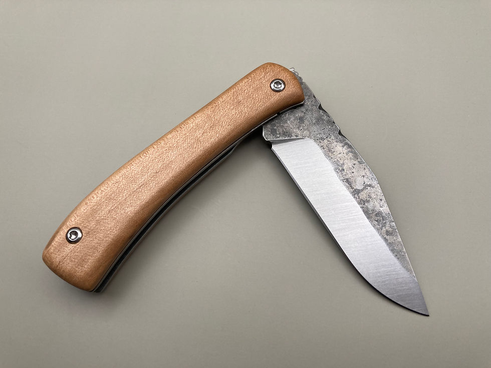 Miniature : Couteau pliant à verrou "liner-lock" arbousier