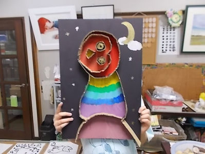 帯の絵・フクロウ 土曜午後クラス