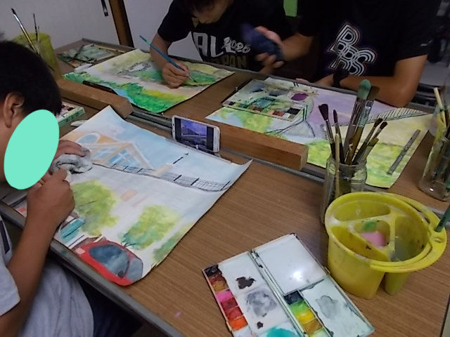 中学3年生の制作風景