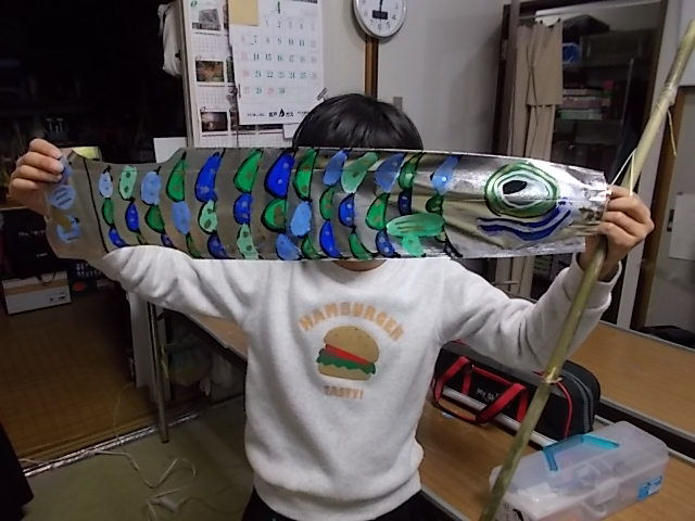 リズム感のある鱗を持った鯉のぼり