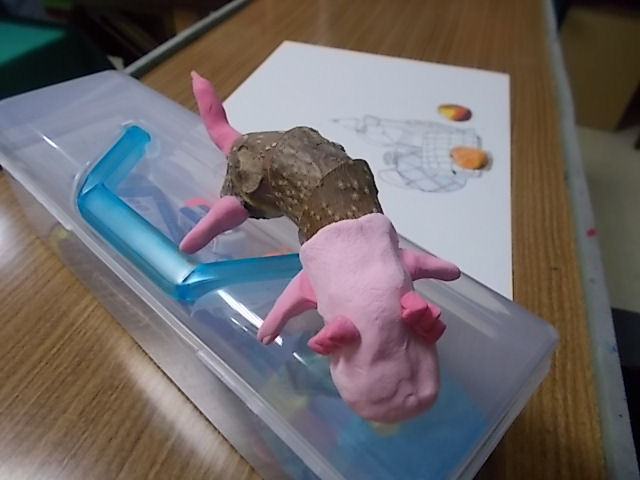 新しい生徒が作ったウーパールーパー