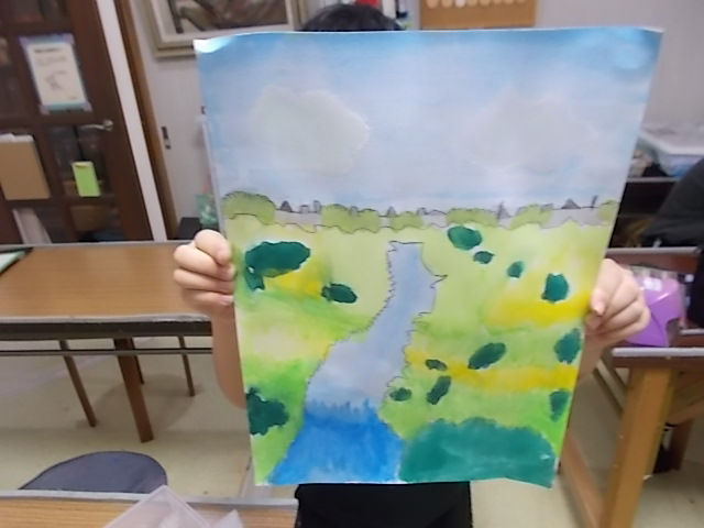 小学3年生が描いた高麗川風景
