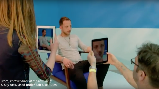 A question about the use of cell phones in portrait painting