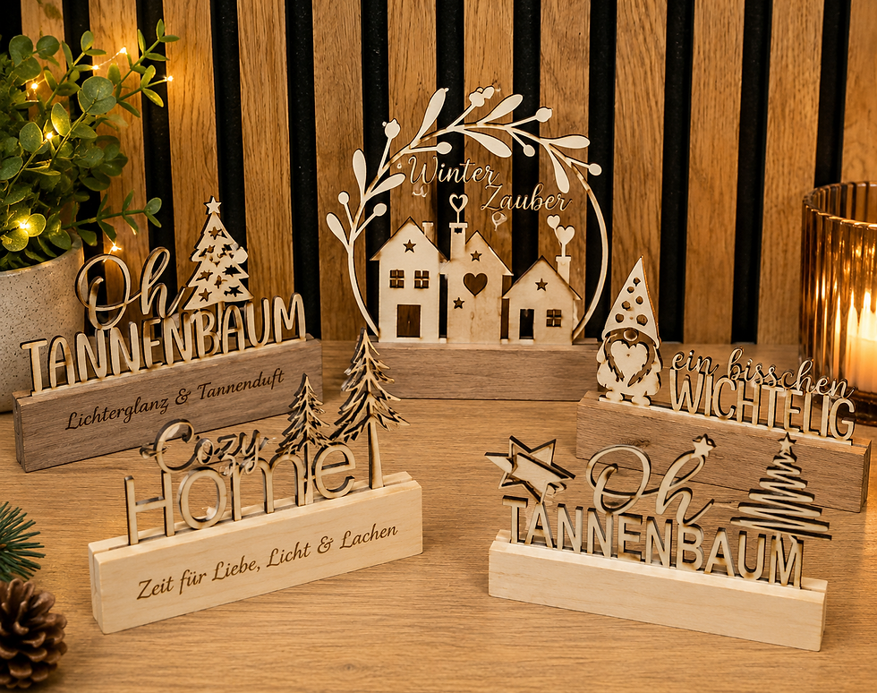 Klötzchen Aufsteller aus Holz als stilvolle Wohnzimmer Deko
