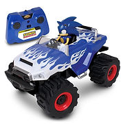 Sonic Monster Truck With Flames On Hood Radio Control Toy (Cross Worlds Edition)