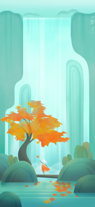 Waterfall and Maple Fall