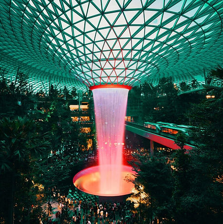 Jewel Changi Airport in Singapore, representing the country's innovative business environment and global investment hub.