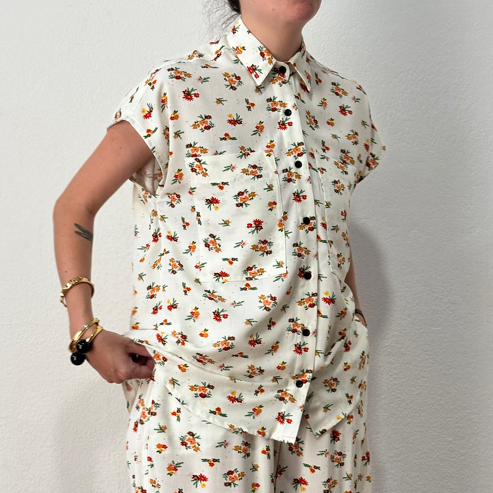 Miniatura: Camisão Inês s/m floral branco