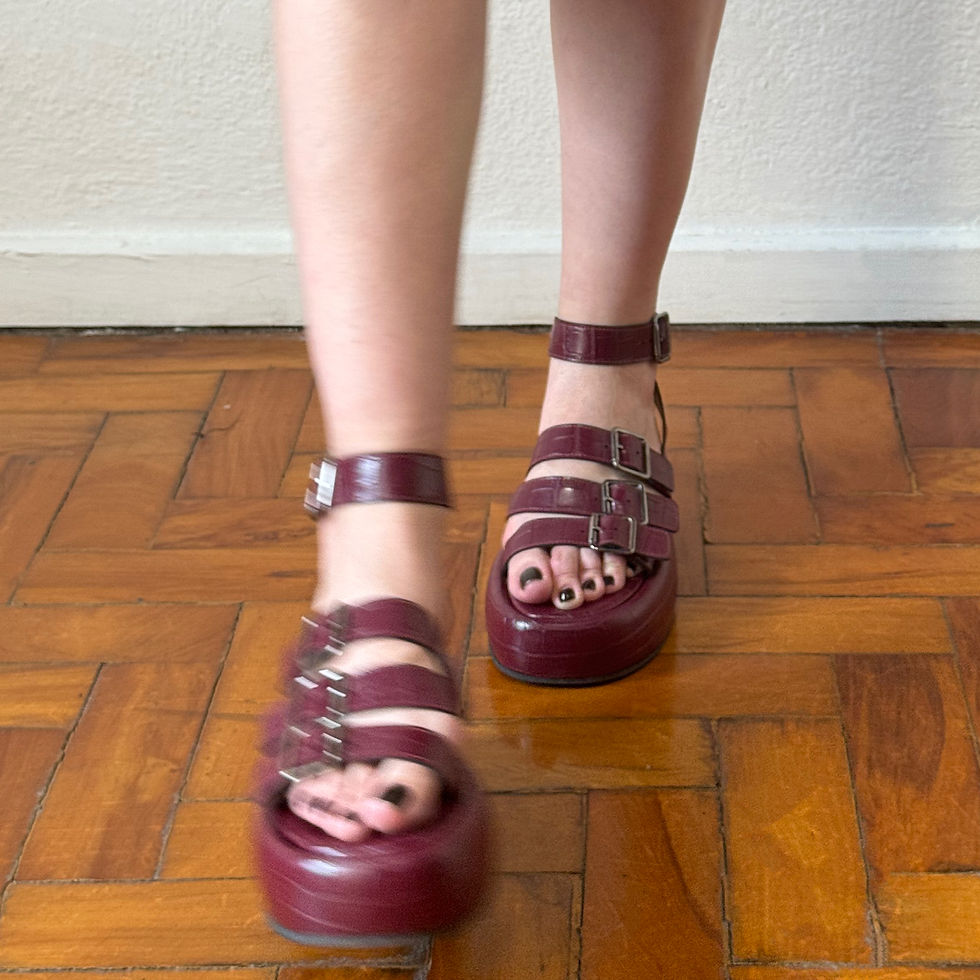 Miniatura: Sandália Naomi croco marsala