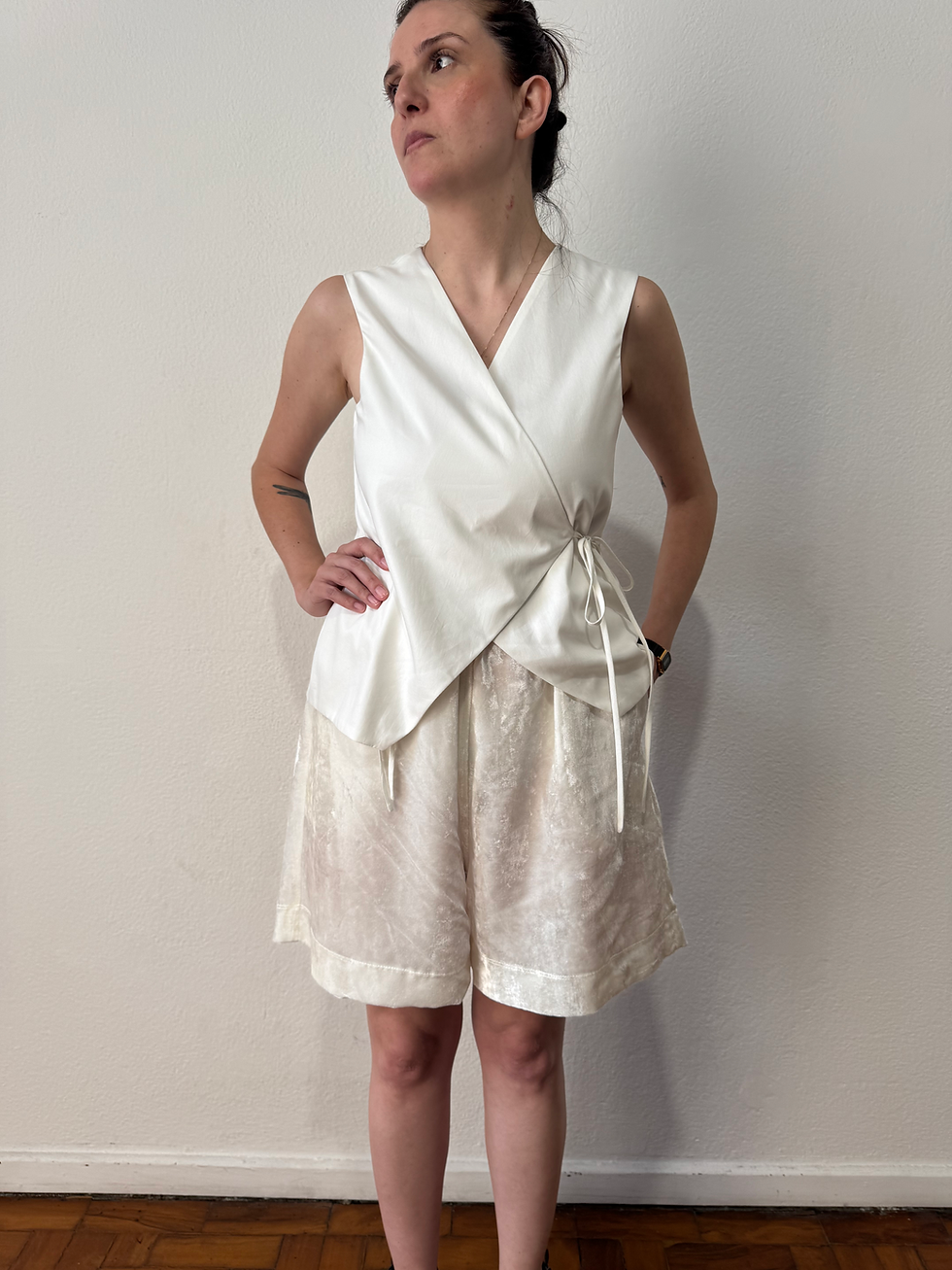 Miniatura: Short elástico veludo off