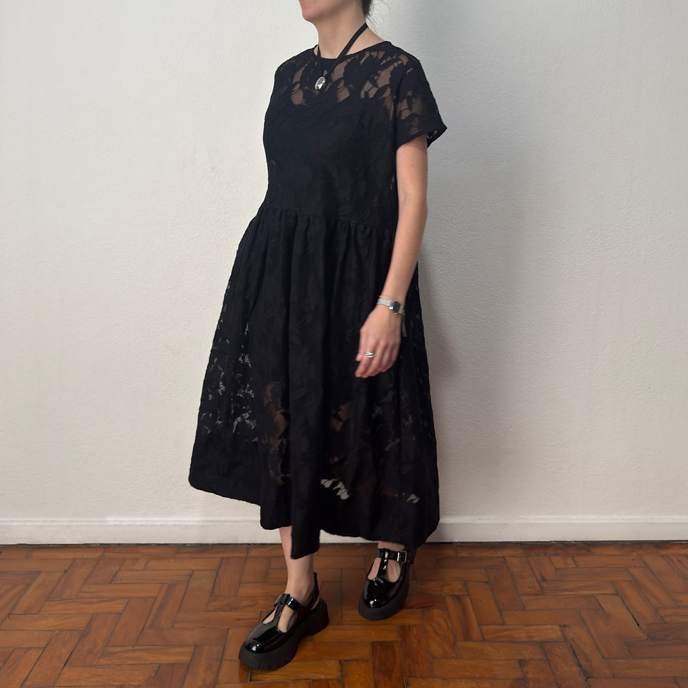 Miniatura: Vestido Violetta bordado preto