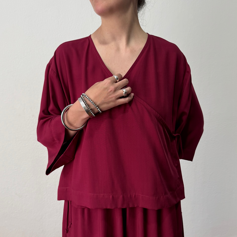 Miniatura: Kimono Âmbar vinho