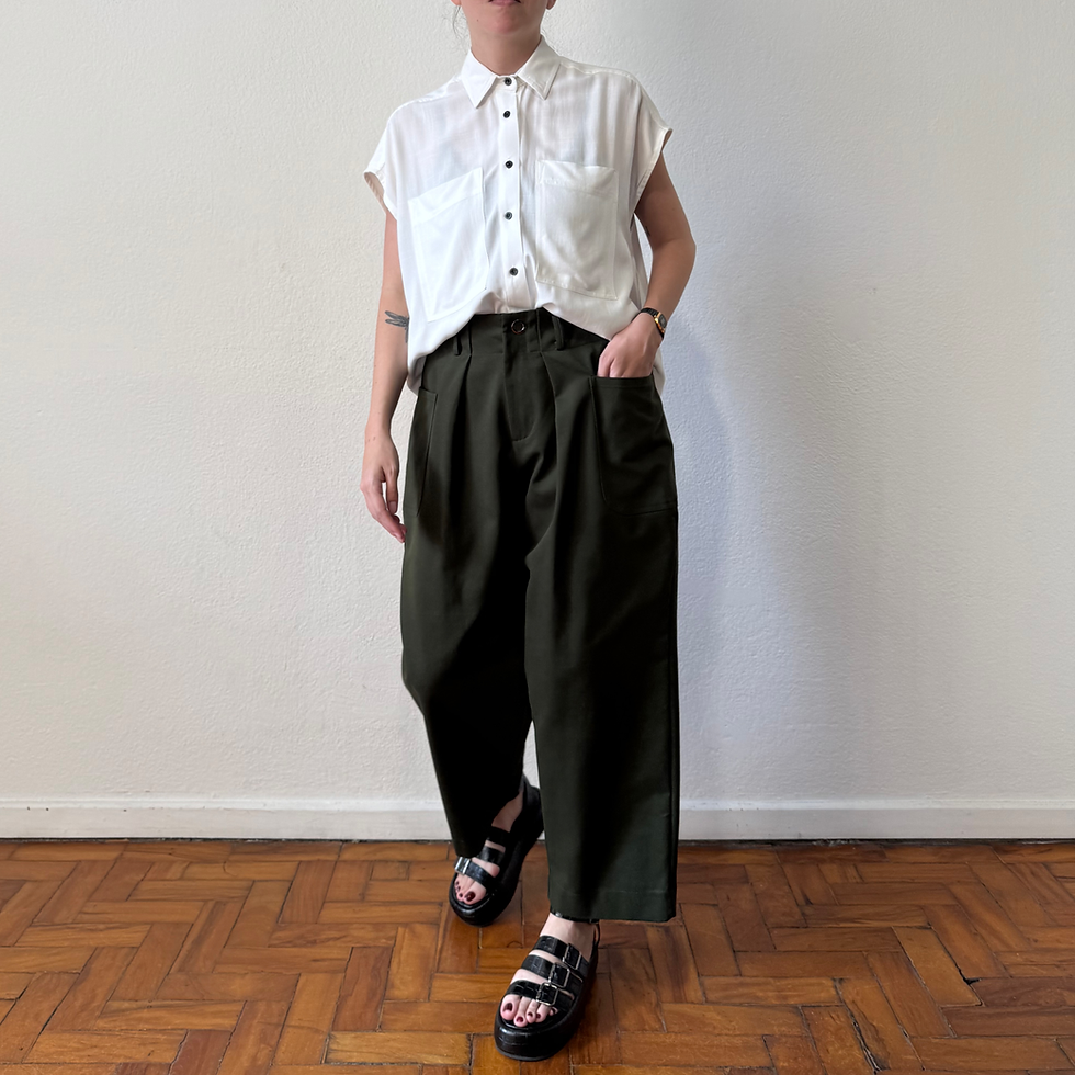 Miniatura: Calça Cora sarja verde