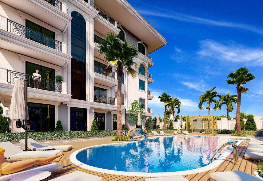 Gold Residence - апартаменты на продажу в новом комплексе в районе Оба, Аланья, открытом для ВНЖ и гражданства Турции