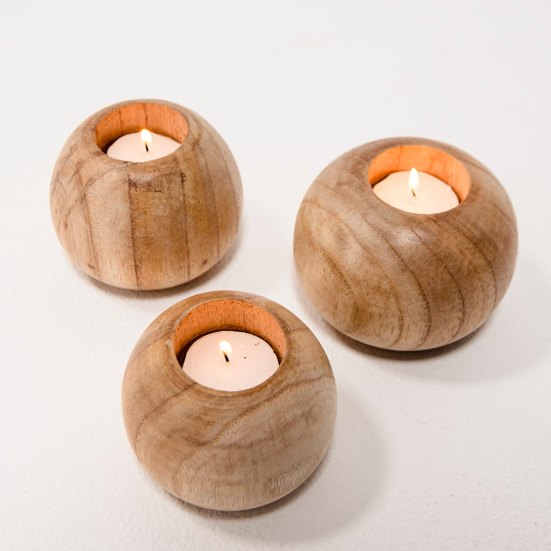 KASTI - Set of candle holders - Wood