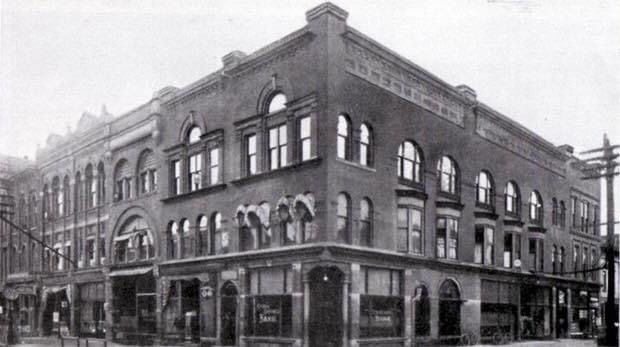 The Owosso Bank and Savings Building, circa 1895, is located at 123 N. Washington Street in Downtown Owosso. The building has served as a financial institution since its original construction. The second floor has served as offices and the third floor has served as a Masonic meeting space in the past.