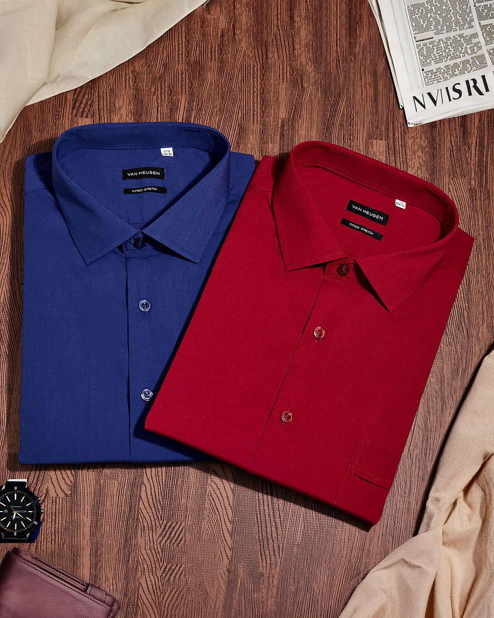 Van Heusen Blue and Red Shirts