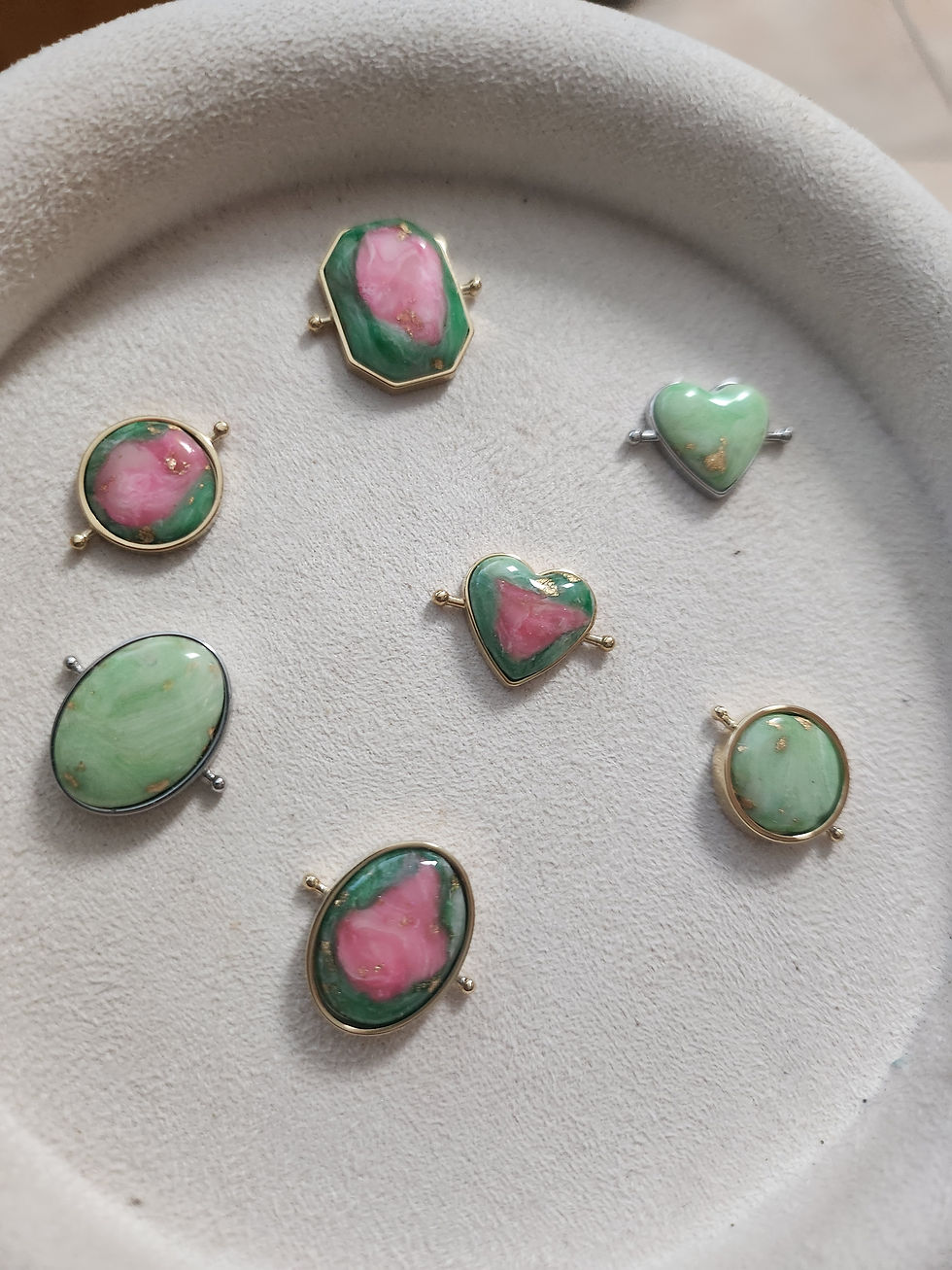Thumbnail: Faux watermelon tourmaline and key lime gem