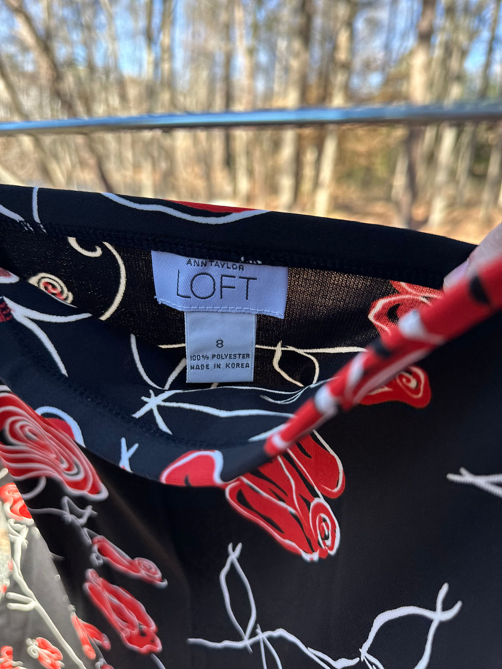 Thumbnail: Ann Taylor Floral Black & Red Skirt