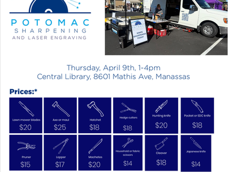 April 9th Garden Tool & Knife Sharpening Event During Flower Show Judging