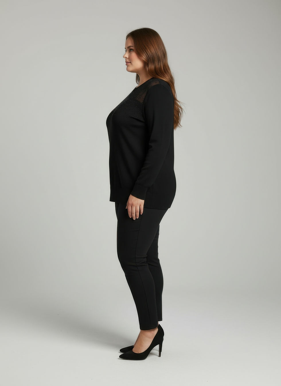 Thumbnail: Burgundy Shimmer Detail Knit Tunic Top