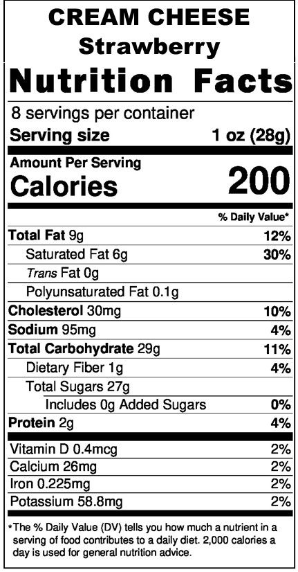 Thumbnail: Strawberry Cream Cheese Nutrition Facts