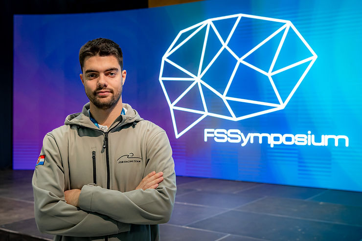 Ivan Paleka a Zágrábi Egyetemről, az FSB Racing Team tagjaként érkezett a győri szimpóziumra. (Fotó: Adorján András)