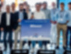 Az EV.analytica a startup-világbajnokság budapesti fordulóját nyerte meg, a céget Papp Zoltán (középen) képviselte (Fotó: pozi.io)