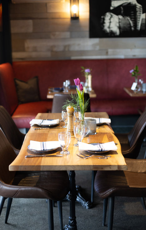 Interior of Devlin's - bar side seating.