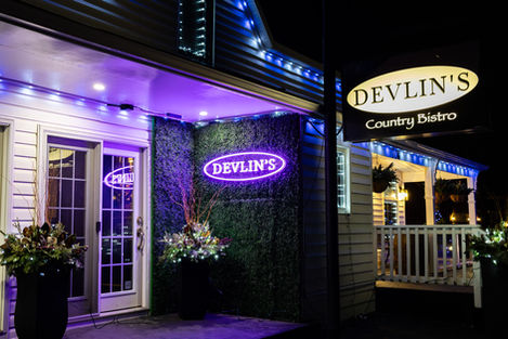 Exterior lights on at devlins'