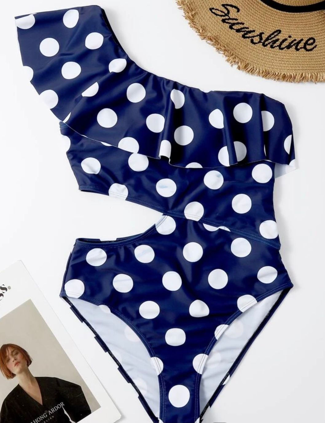 Traje de Baño una Pieza Navy asimétrico T-S