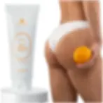 Matrigen PPC Cream for anti-cellulite on a woman's leg with orange