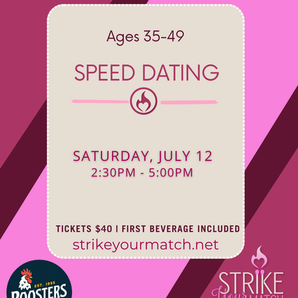 Strike your Match Speed Dating at Roosters Brewing Layton ages 35-49