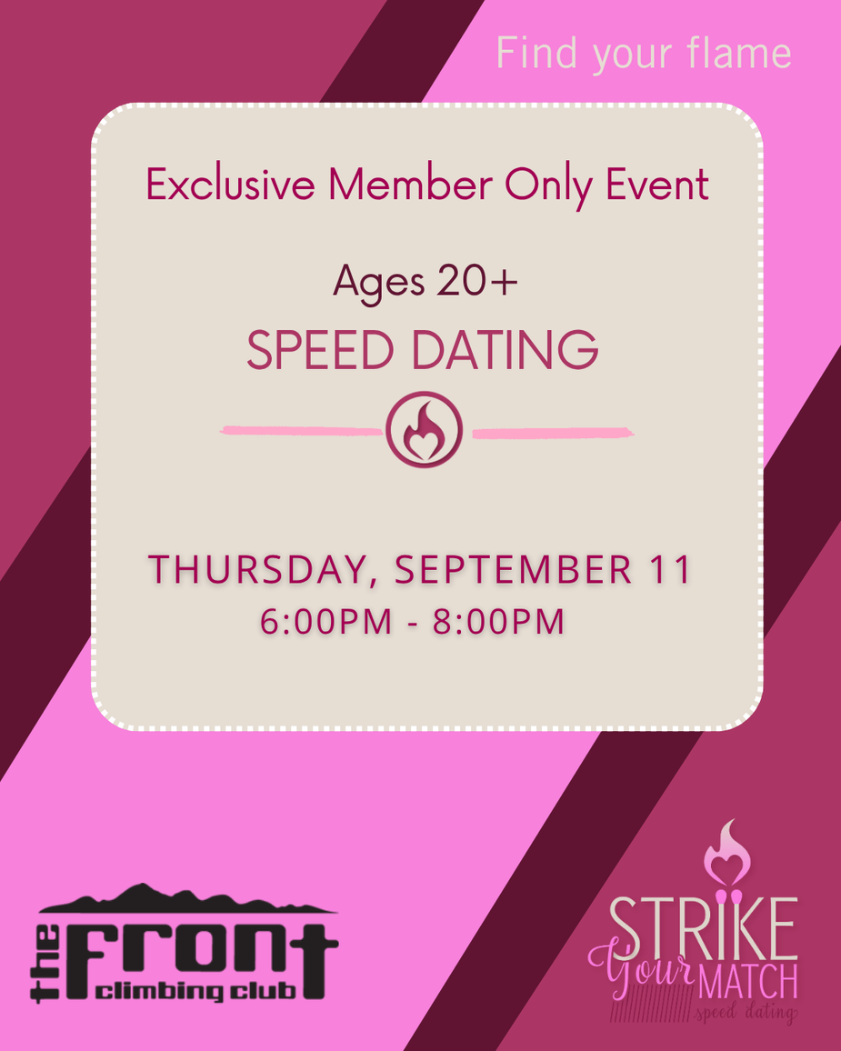 The Front Climbing Club speed dating events 