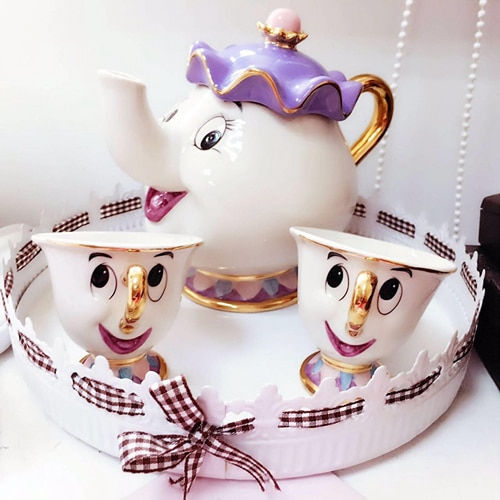 Thumbnail: Cute Cartoon Beauty And The Beast Coffee Tea Set