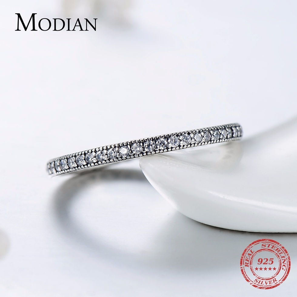 Thumbnail: Modian 925 Sterling Silver Hearts Ring