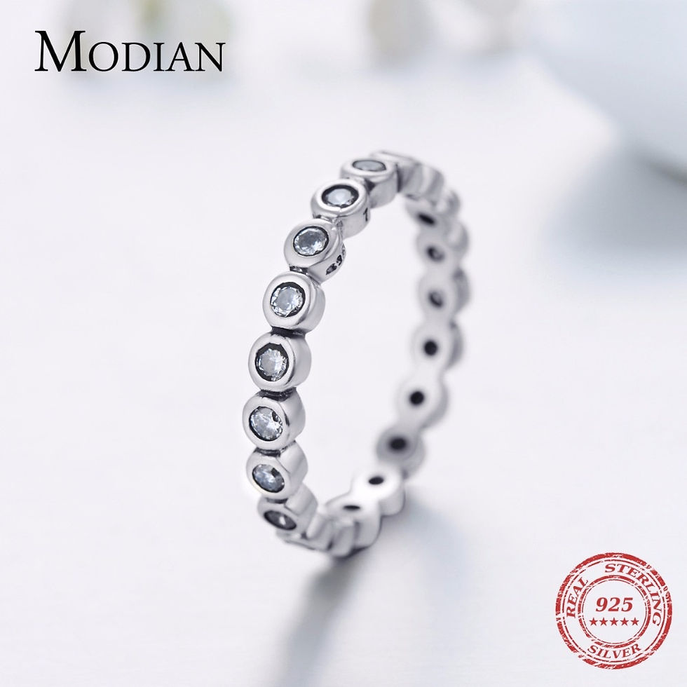 Thumbnail: Top Quality Luxury Solid 925 Sterling Silver Starshine Finger Ring