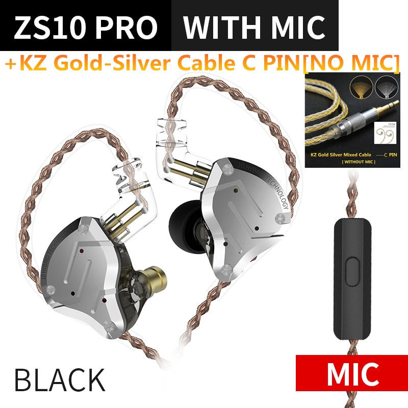 Thumbnail: KZ ZS10 PRO 4BA+1DD HIFI Metal Headset 