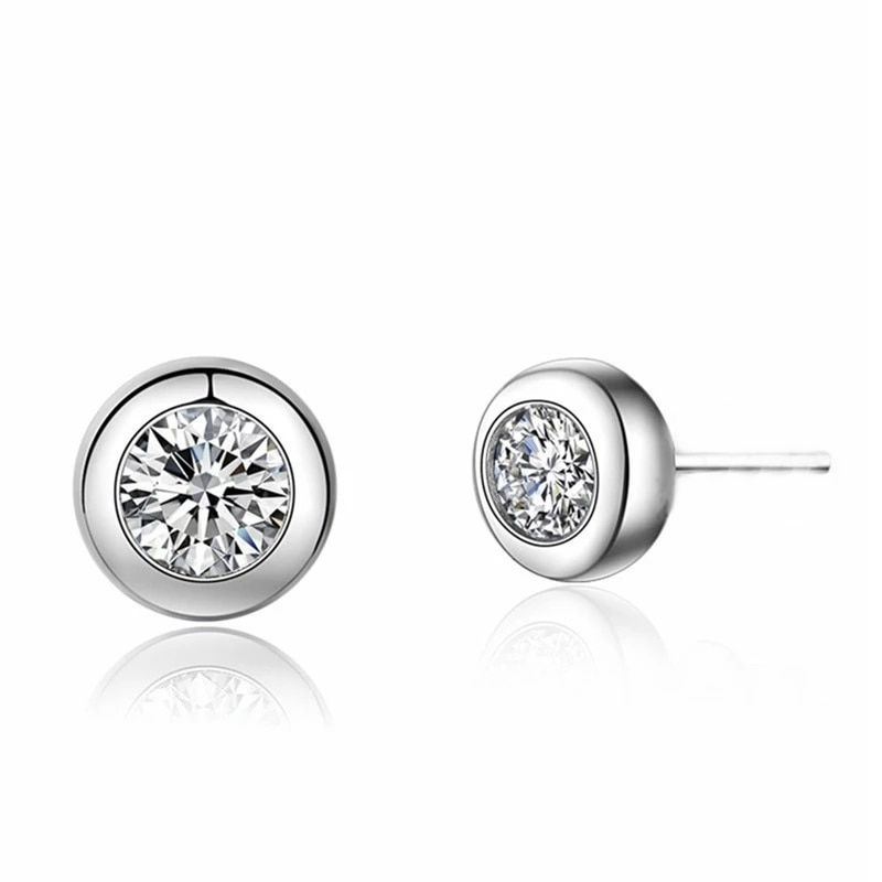Thumbnail: 925 Solid Sterling Silver Earrings Stud for Women Jewelry