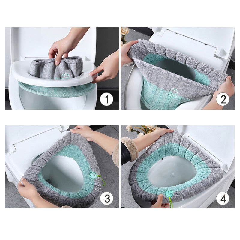 Thumbnail: 1Pcs Warm Pumpkin Pattern Toilet Seat Cover