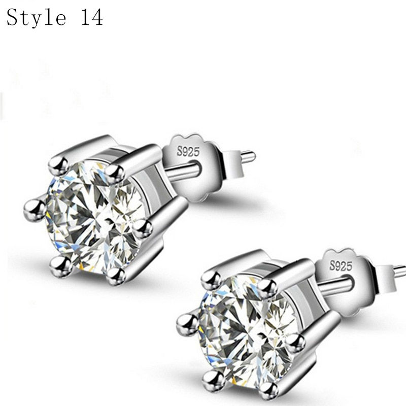 Thumbnail: 925 Solid Sterling Silver Earrings Stud for Women Jewelry