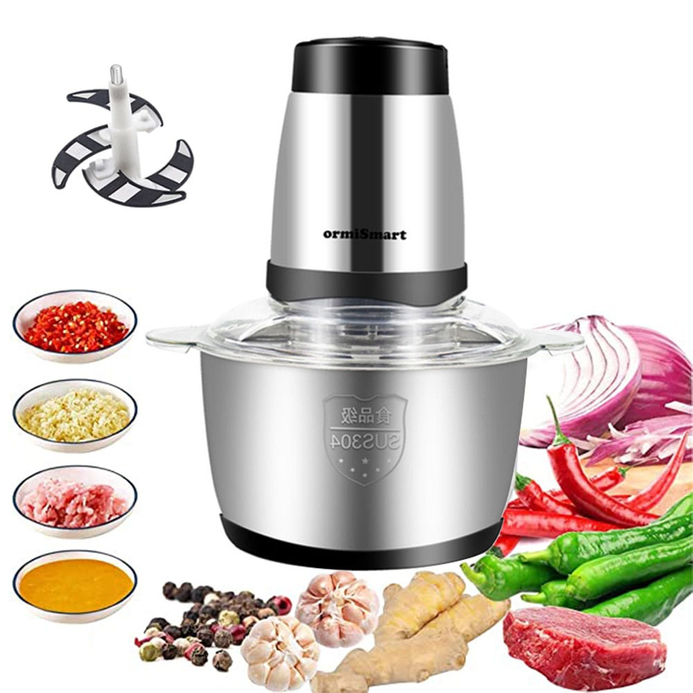 2Speeds 304Stainless Steel Electric Chopper