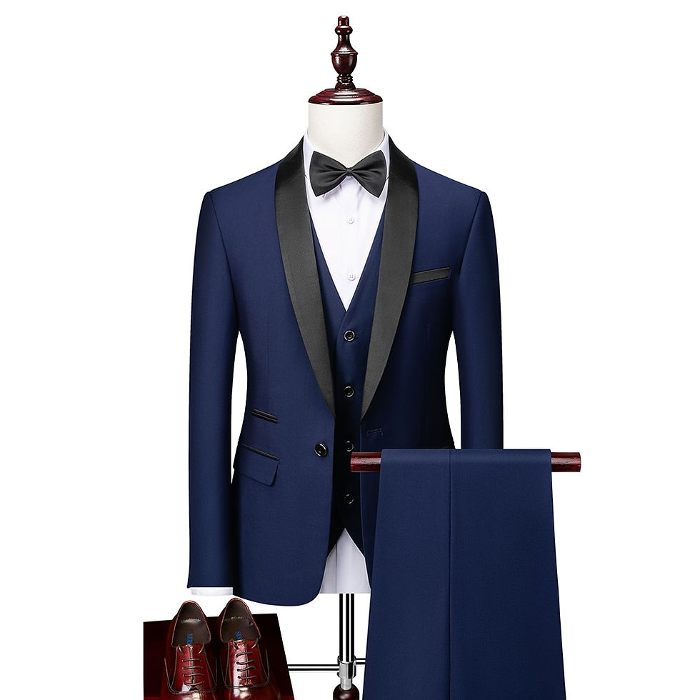 Thumbnail: Men Skinny 3 Pieces Set Formal Slim Fit Tuxedo