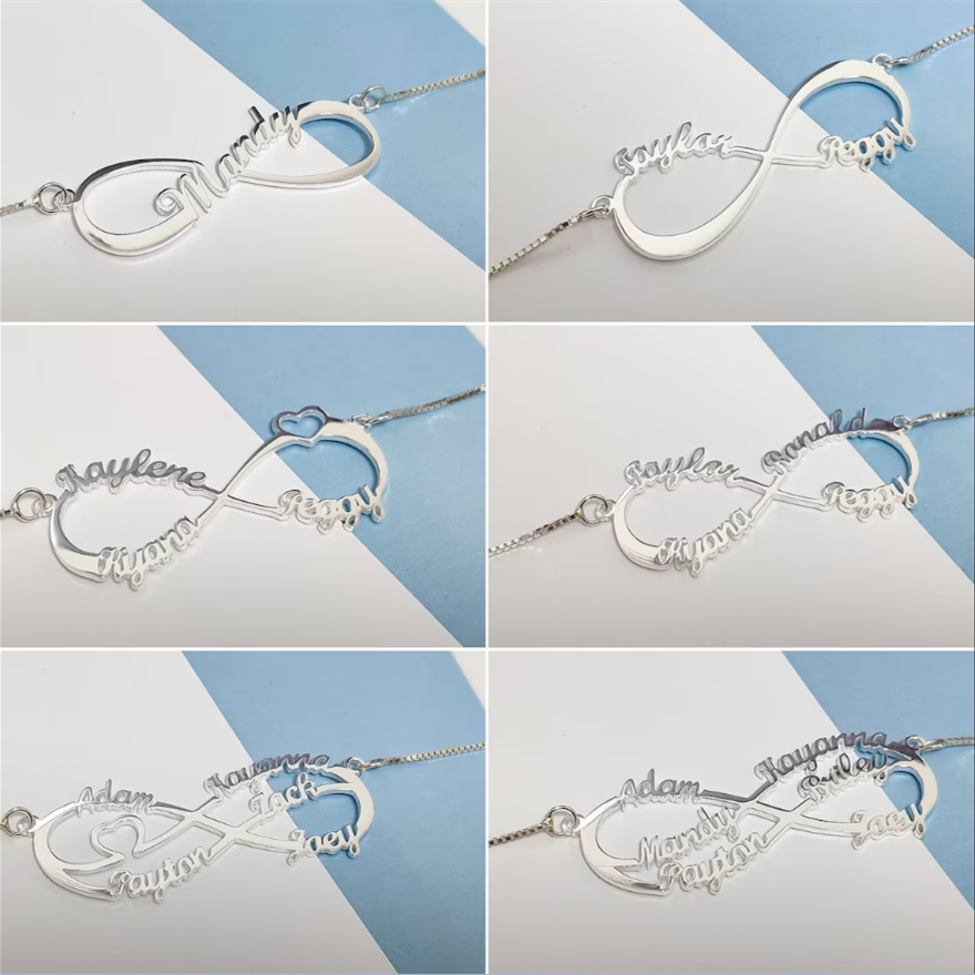 Thumbnail: Custom Stainless Steel Infinity Name Necklace