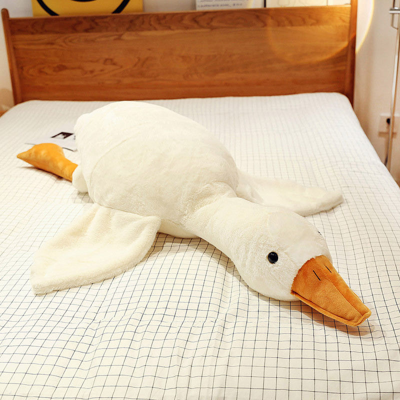 Thumbnail: Fashion Rabbit Fur Big White Goose Doll Plush Toy Duck Large Sleep Throw Pillow 