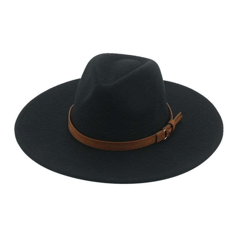 Thumbnail: Wide Brim 9.5cm Belt White Khaki Fedora