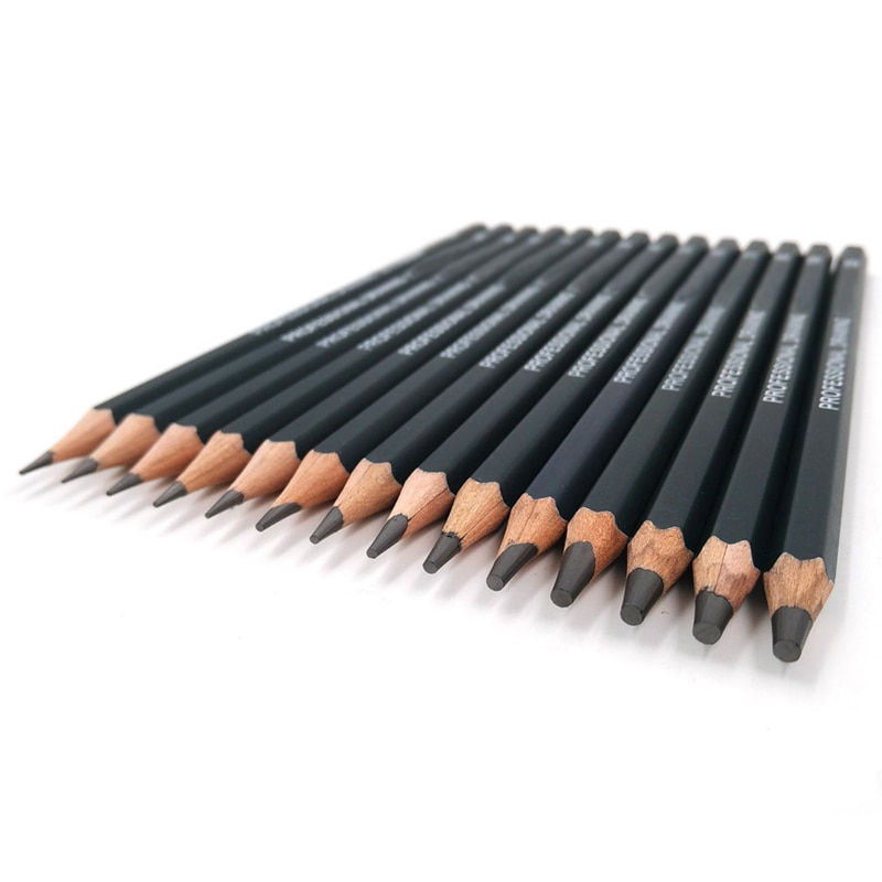Thumbnail: 12/14PCS Professional Sketch Drawing Pencil Set