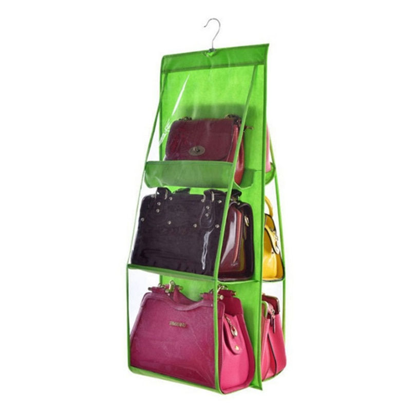 Thumbnail: 6 Pocket Hanging Handbag Organizer for Wardrobe