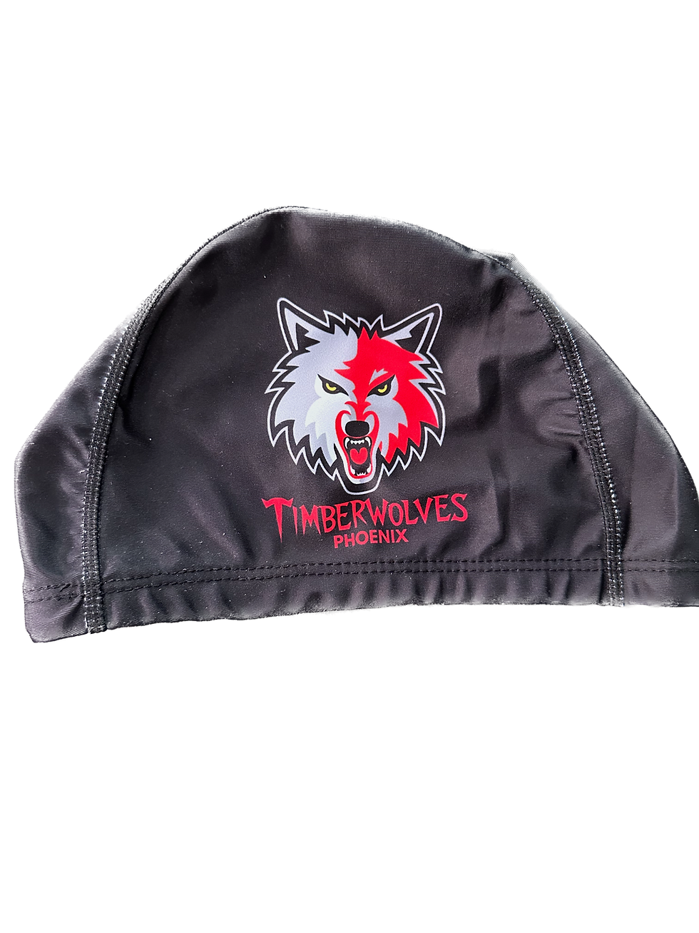 timberwolves swim cap in black