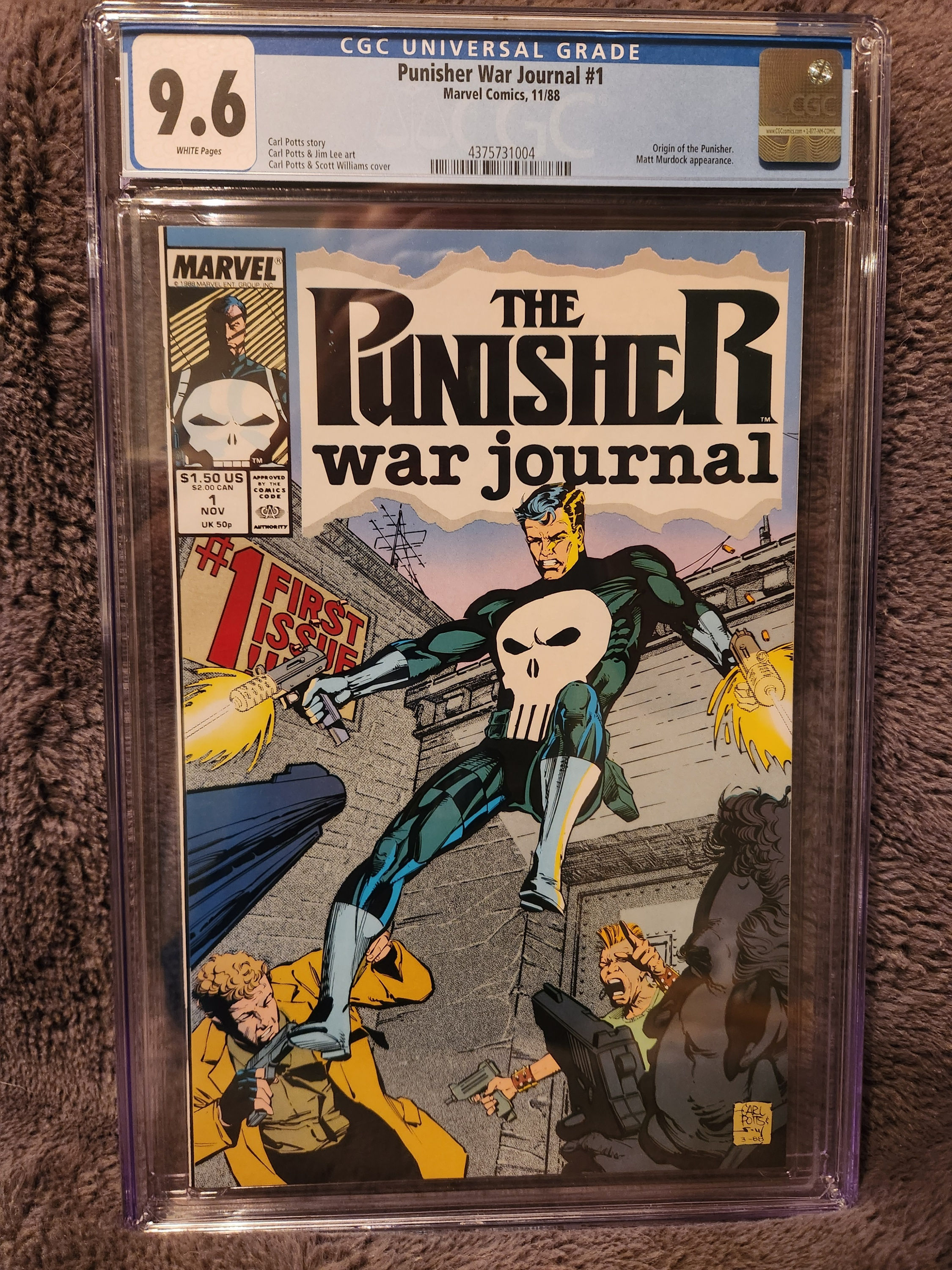 The Punisher War Journal #1 CGC 9.6 (4375731004) With White Pages